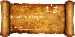 Kabát Efraim névjegykártya